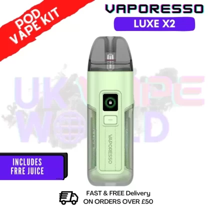 Avocado Green Vaporesso Luxe X2 Kit + Free 100ML