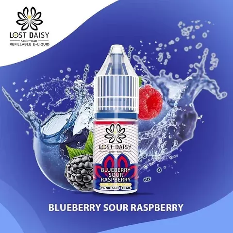 Blue Sour Raspberry Flavour Lost Daisy Nic Salt