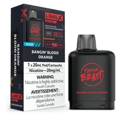 Level X Flavour Beast BOOST Pod 20mL – Bangin’ Blood Orange Iced – 15K Puffs