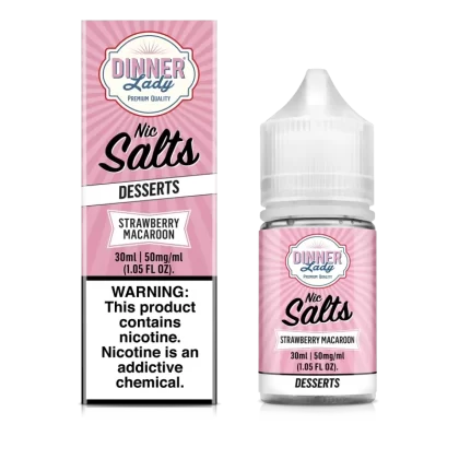 DINNER Lady Nic SALT - Strawberry Macaroon - 30ML E-Liquid - 25MG