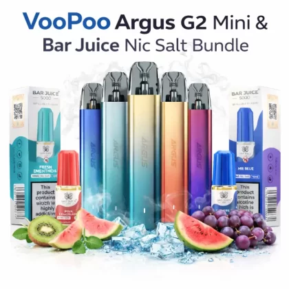 20x Bar Juice Nic Salts & VooPoo Argus G2 Mini Pod Bundle - Vapestorm Co