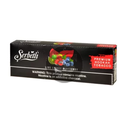 Serbetli Premium Hookah Tobacco 10 packs of 50g Lime Lychee Blueberry