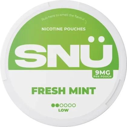 SNÜ Fresh Mint Nicotine Pouches By Bar Juice - Strength#9mg>12mg>18mg (F0B9F8)
