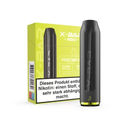 X-BAR Mini – Fizzy Melon - 500 mAh / Propylenglykol / Aromastoffe / Glycerin / Nikotin-Benzoat