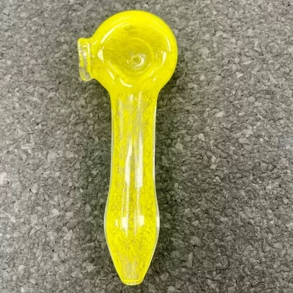 Solid Color Frit Pipe – Yellow - Vape Store