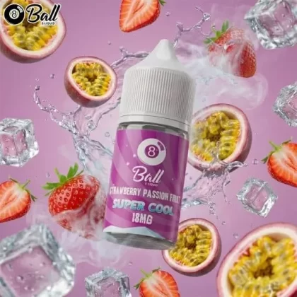 8 BALL STRAWBERRY PASSIONFRUIT SUPER COOL MTL VAPE ELIQUID - Elegantvapestore
