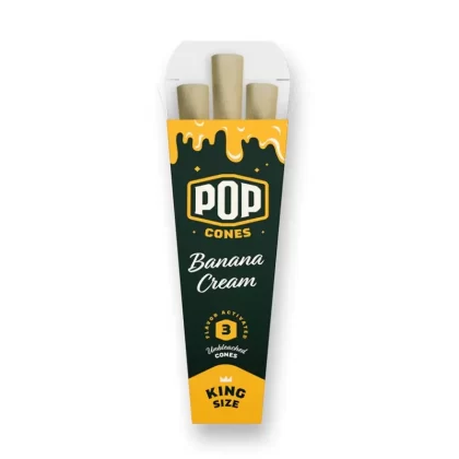 Pop Cones Unbleached - Flavor#Wild Grape>Tropical Mango>Super Sweet>Banana Cream>Strawberry Jam>Blueberry Dream>Watermelon Sugar
