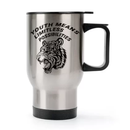 Custom Personalised Photo thermos mug auto insulated water bottle 440ml (Made in USA, Free Fast Shipping) - Full printing / 440ml
