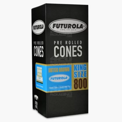 FUTUROLA | King Size Pre-Rolled Cones | 109mm – Dutch Brown Paper – 800 Count