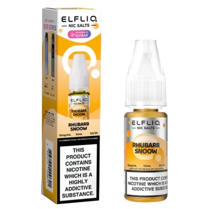 Rhubarb Snoow Nic Salt E-Liquid by Elf Bar Elfliq (10ml) - 10mg