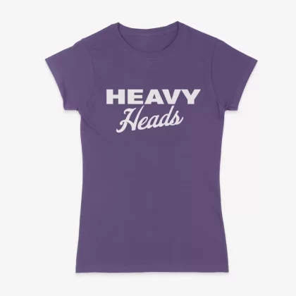 Women’s Stacked Tee (Heather Purple) - Size#L>XL>M