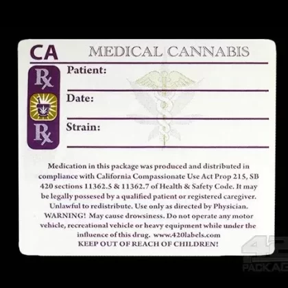 California Medical Rx Labels 1000/Roll - Vape Store
