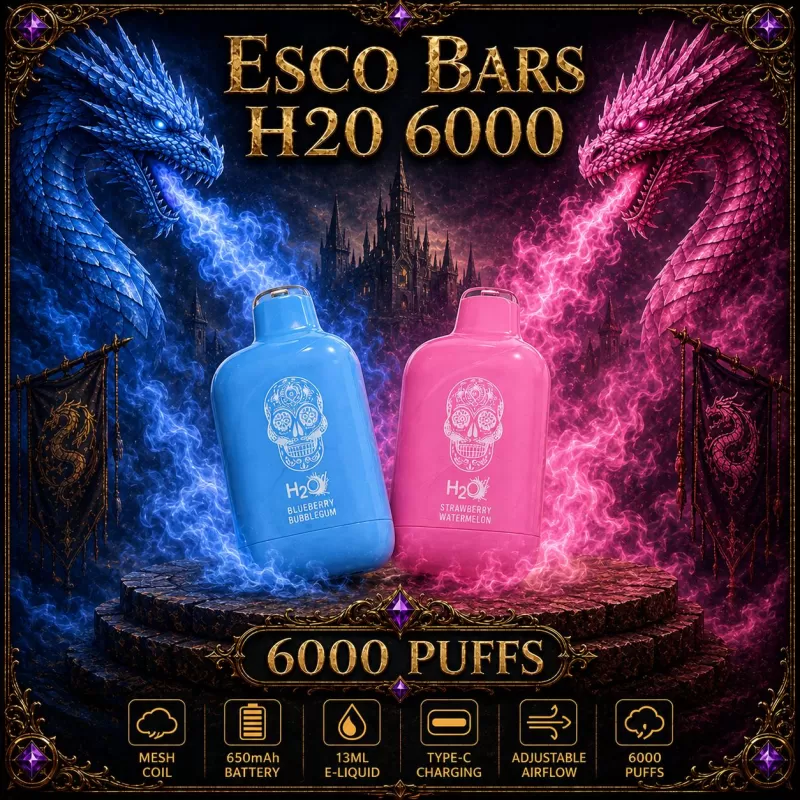 Esco Bars H20 6000 - Strawmelon Twist (WHT Series) / Green Apple