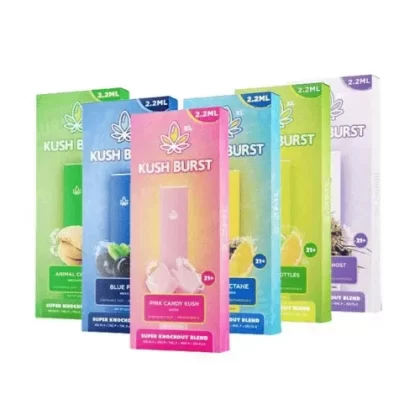 Kush Burst Super Knockout Blend – 2.2ml - flavor#Space Octane (Indica)>Lemon Zkittles (Sativa)>Animal Cookies (Indica)>White Ghost (Hybrid)>Pink Candy Kush (Sativa)>Blue Fire (Indica)
