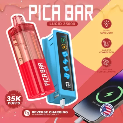 Assembled in USA | PICA BAR Lucid 35K Disposable KIT - 35,000 Puff - Coffee