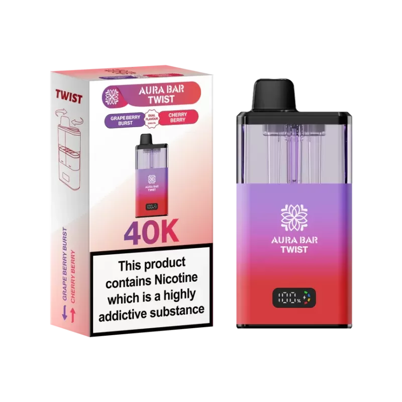 Aura Bar Twist 40K Vape Kit By Crystal Prime - Blueberry Raspberry / Summer Dream