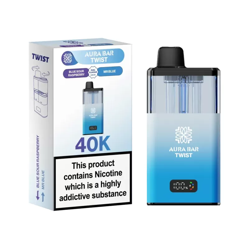 Aura Bar Twist 40K Vape Kit By Crystal Prime - Blueberry Raspberry / Summer Dream - Image 3