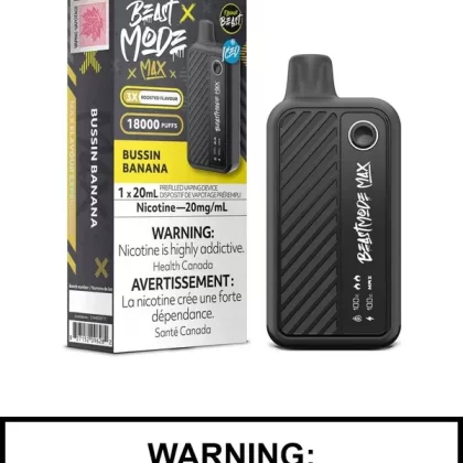 Bussin Banana Iced Flavour Beast Beast Mode Max Disposable Vape