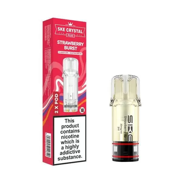 20mg (2%) SKE Crystal Plus Prefilled Pods (2 Pack) - Berry Lemonade, Blue Fusion; Vape Product - Image 2