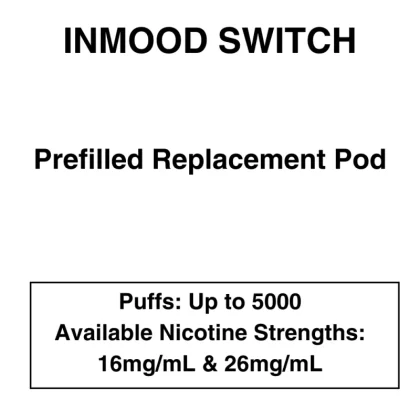 Inmood Switch – Prefilled Replacement Pod – Up to 5000 Puffs – 1 Pod - Vapeys Co Nz