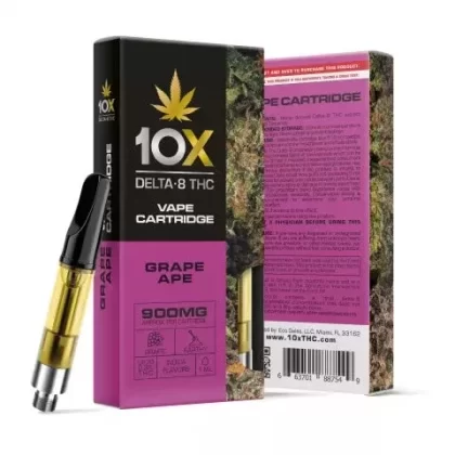 900mg D8 Vape Cart – Grape Ape – Indica – 1ml – 10X - Vape Store