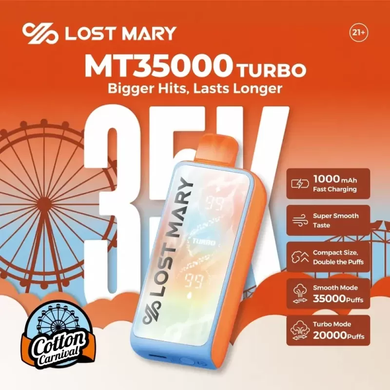 Lost Mary MT35000 Turbo 35K Disposable Vape (5%, 35000 Puffs) - Baja Splash, Berry Burst - Image 2