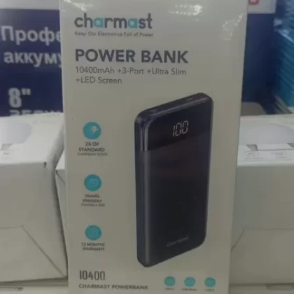 Charmast power bank 10400mAh 3 Port Ultra Slim LED Screen
