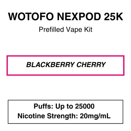 Wotofo – Nexpod 25K – Prefilled Vape Kit – Blackberry Cherry