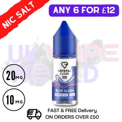Crystal Clear ‘Blue Slush’ Bar Nic Salt