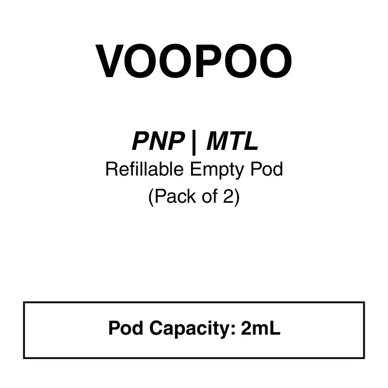 VOOPOO PnP MTL Empty Pod 2ml – 2 Pack - Vapeys Co Nz