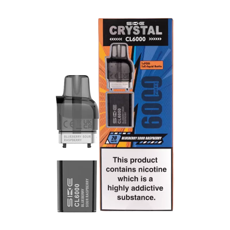 Blueberry Sour Raspberry SKE Crystal CL6000 Pods - 20mg - Vape Product