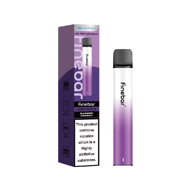 Hayati Finebar 1000 Puffs Prefilled Pod Kit Blackberry Raspberry