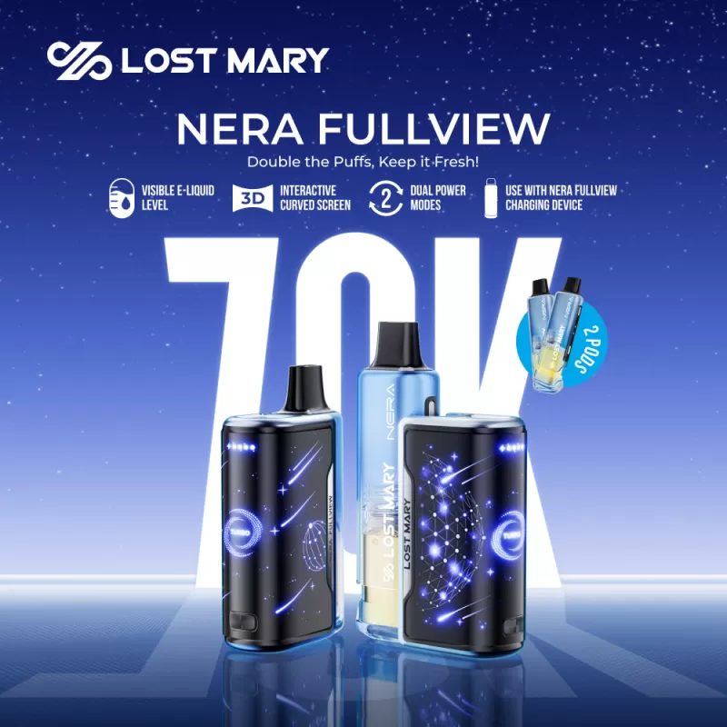 Lost Mary NERA FULLVIEW 70K Disposable KIT - 70,000 Puffs - Miami Mint + Winter Mint ๐