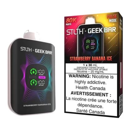 STLTH X Geek Bar Disposable Vape Device - Strawberry Banana Ice - 20mg/ml