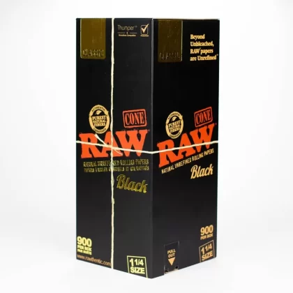 RAW | Classic Black 1 1/4 Prerolled Cones Bulk – 900