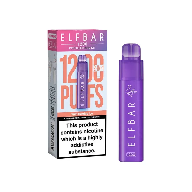 Elf Bar 1200 Wild Berries Ice Prefilled Pod Vape - Nicotine Strength#20mg