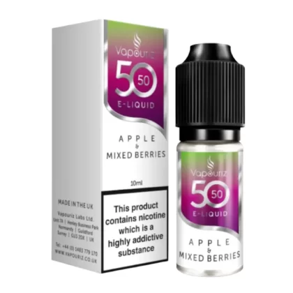 Apple & Mixed Berries E-Liquid 50/50 Series by Vapouriz (10ml) - 12mg
