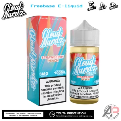 Cloud Nurdz Strawberry Peach Iced E-Liquid 100mL - 0mg - 100mL, 3mg - 100mL