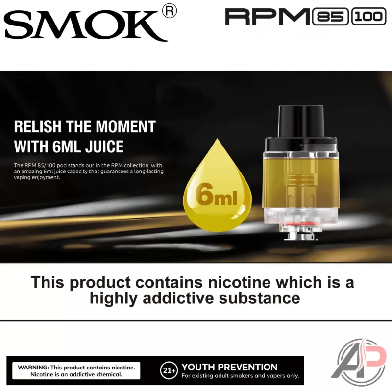 Smok RPM 85/100 Empty Replacement Pods 3 Pack - Image 3