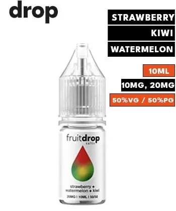 Strawberry + Watermelon + Kiwi Nic Salt Fruit Drop 10ml - 10mg / 10ml