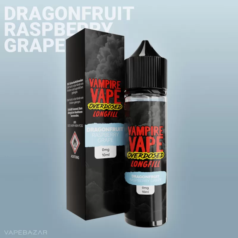 Vampire Vape Overdosed Longfill – Dragonfruit Raspberry Grape 10ml - Traube / Himbeere / Drachenfrucht - Image 2