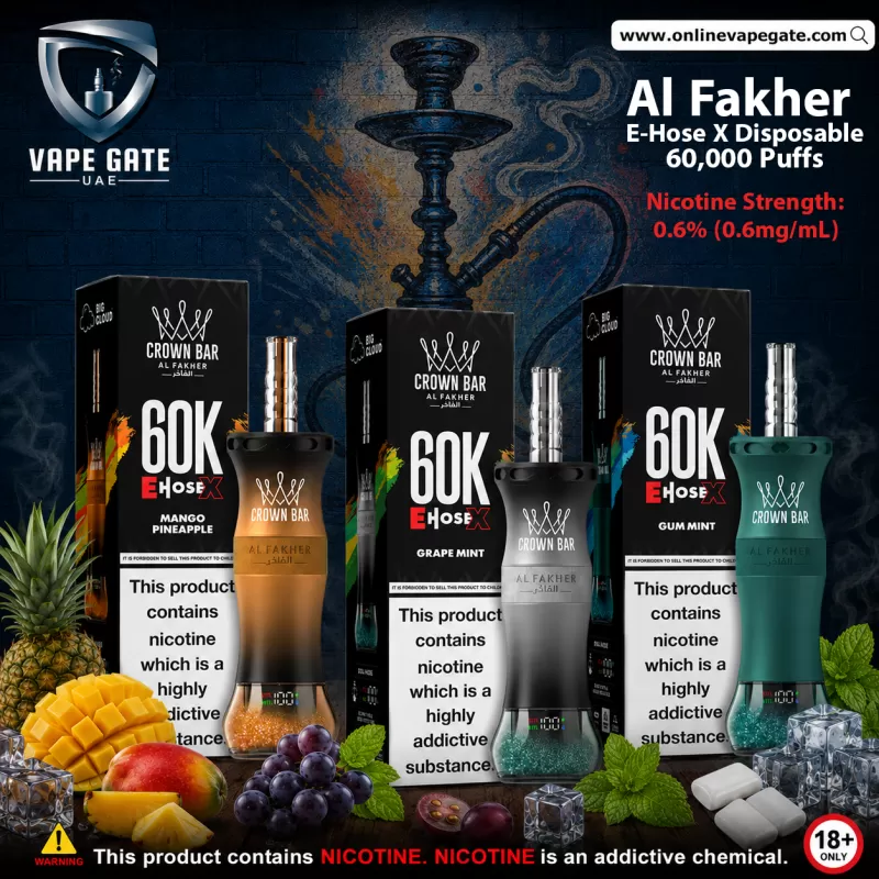Al Fakher - E-Hose X Rechargeable Disposable Vape 60,000 Puffs - Two Apple / 6 mg