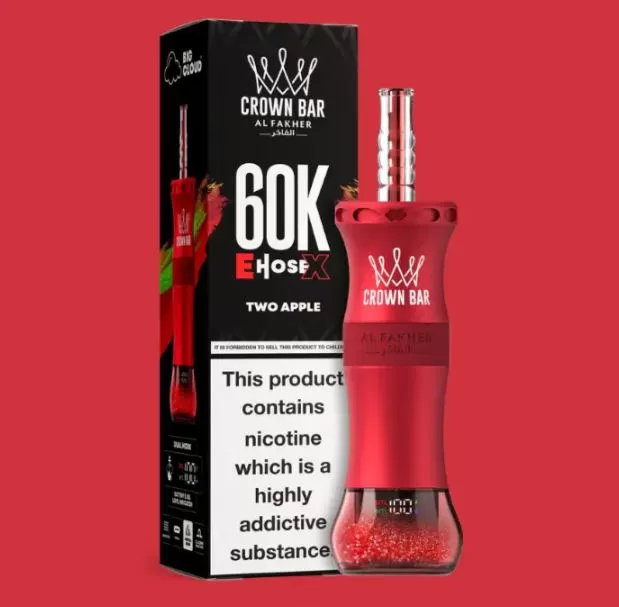 Al Fakher - E-Hose X Rechargeable Disposable Vape 60,000 Puffs - Two Apple / 6 mg - Image 2