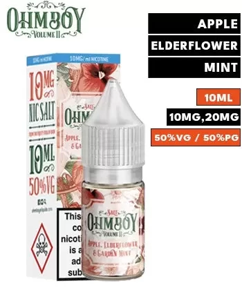 Apple, Elderflower & Garden Mint Nic Salt eLiquid by Ohm Boy Volume II
