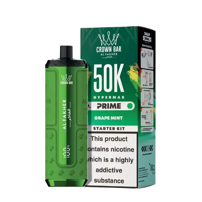 Al Fakher 50K Hypermax Prime Pod Kit - Grape Mint - Image 3
