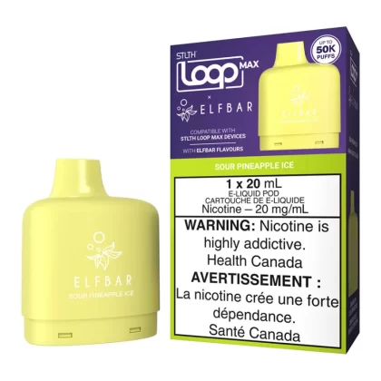 STLTH Loop Max X Elf Bar E-Liquid Pod Pack - Sour Pineapple Ice 20ml - 20mg/ml