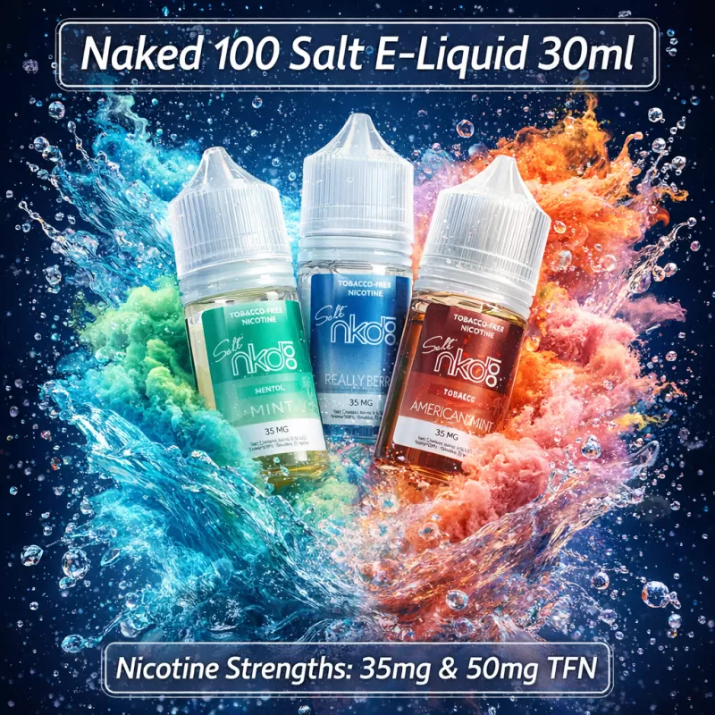 Naked 100 SALT Premium E-Liquid 30ml - Tobacco American Patriots / 35mg - Vapeciga