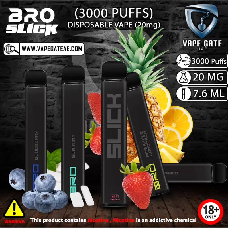 BRO SLICK DISPOSABLE VAPES (3000 PUFFS) - 20 mg / Blueberry