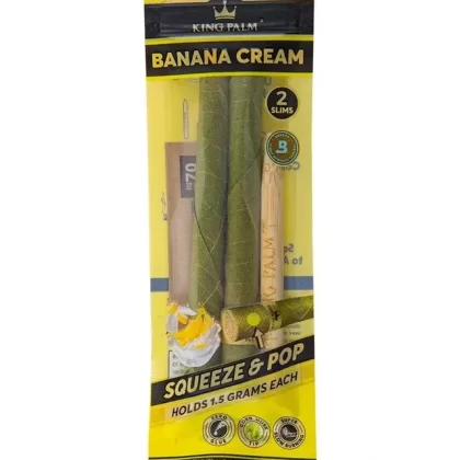 King Palm Slim Banana Cream Pre-Rolled Cones (2-Pack) - Ejuicewarehouse