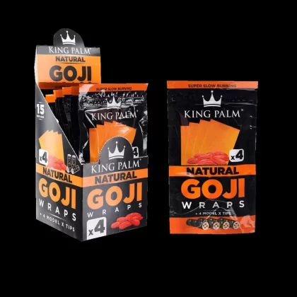 King Palm 4pk Goji Wraps – 15 Pack - Flavor#Natural>Strawberry>Banana>Mango>Honey